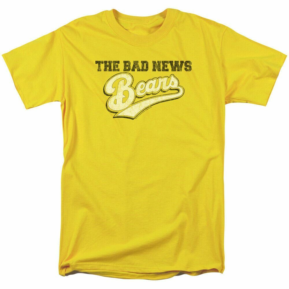 The Bad News Bears Logo T Shirt Mens Licensed Retro Movie Yellow