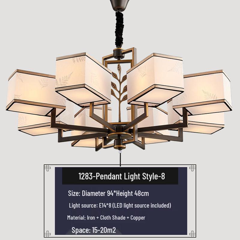 Современная китайская дзен квадратная люстра для гостиной, спальни или чайной комнаты