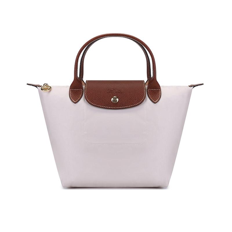 Longchamp Сумка-тоут Le Pliage 23 с короткими ручками из канваса и кожи, маленькая женская сумка-тоут, Бумага 1621089555