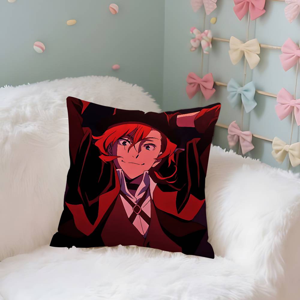 Anime BBungo StrayDogsS Cute Case Plush Fabric Soft Pillowcase Double Sided Print Cushion Cover Household Gifts