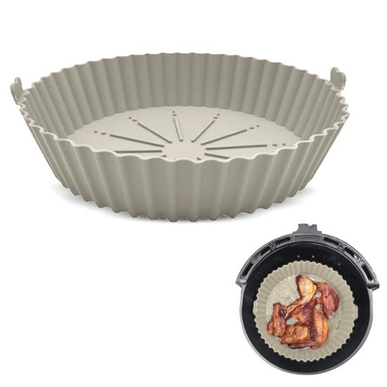 Yousheng Силиконовый вкладыш для аэрофритюрницы, форма для выпечки, антипригарная, многоразовая, форма для торта, тарелки для пиццы, круглая корзина для аэрофритюрницы для тортов, печенья, жареной курицы