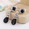 Charm Fashion Flash Mystical Jewelry 1.1*4cm 1 Pair Drop Earring Lady Super Alloy Women Jewelry Rhinestones Earrings