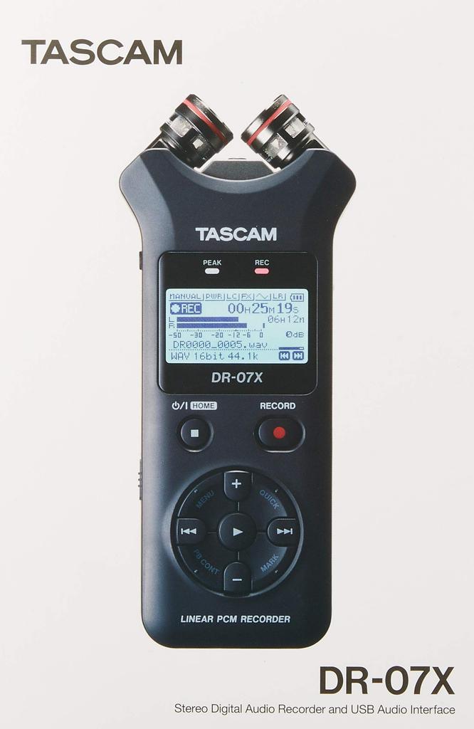 TASCAM DR-07X USB Аудиоинтерфейс, Стерео Линейный PCM Рекордер, Портативный Рекордер, USB Микрофон, YouTube ASMR, 2496 Hi-Res