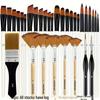 Set of 6 Cross-border Nylon Hair Oil Painting Brushes with Multiple Heads, Pearlescent White Handle, Ideal for Watercolor and Acrylic Art
