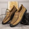 Men's Genuine Leather Casual Shoes Slip On Hollow Shoes Summer Large Size 39-48