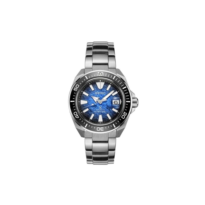 Seiko Серия Prospex Samurai Submariner 200м Водонепроницаемые Механический механизм Стальной браслет Мужские часы Синий циферблат SRPE33K1