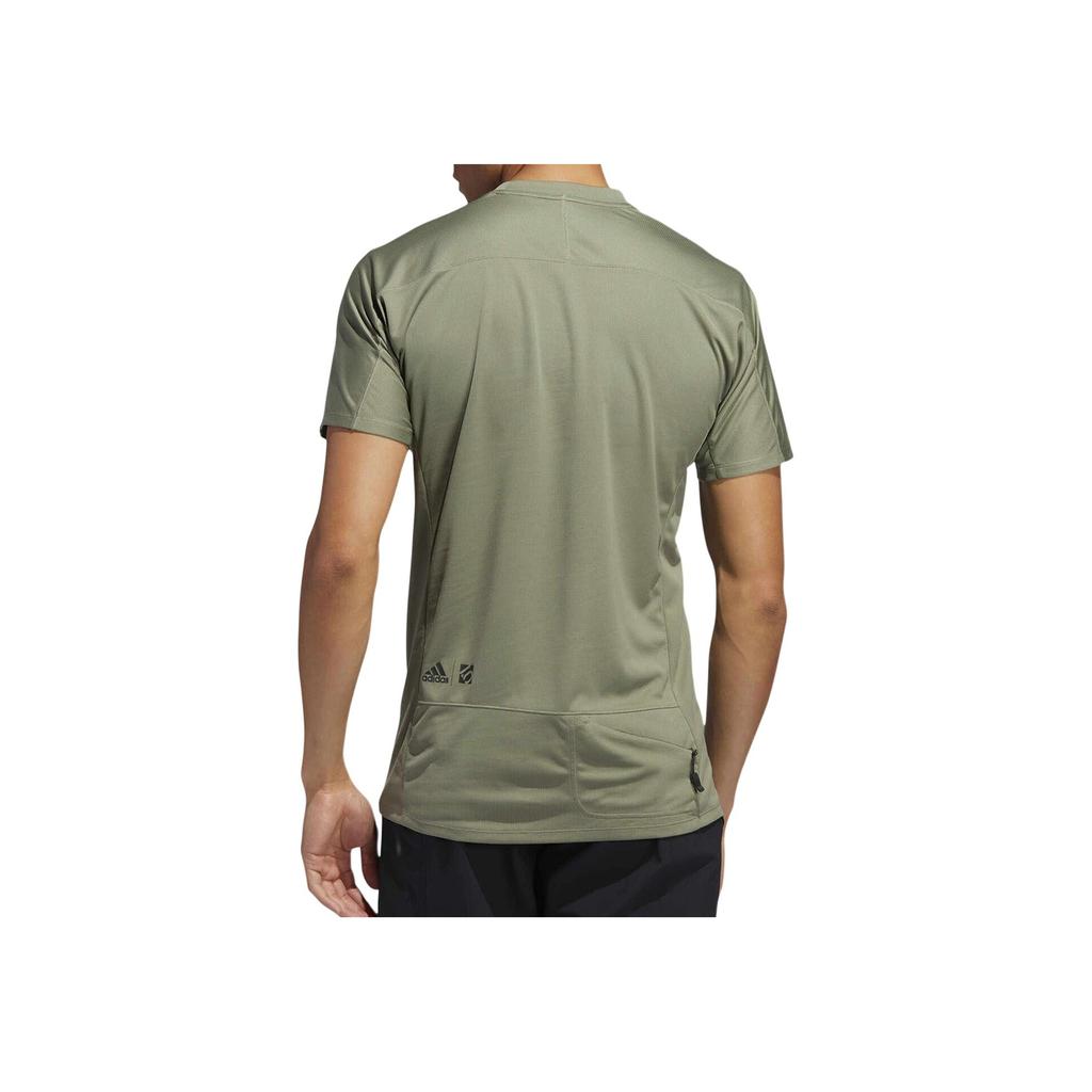 Adidas Solid Color Breathable Round Neck Sports Short Sleeve T-Shirt Men Tops Green FK8990
