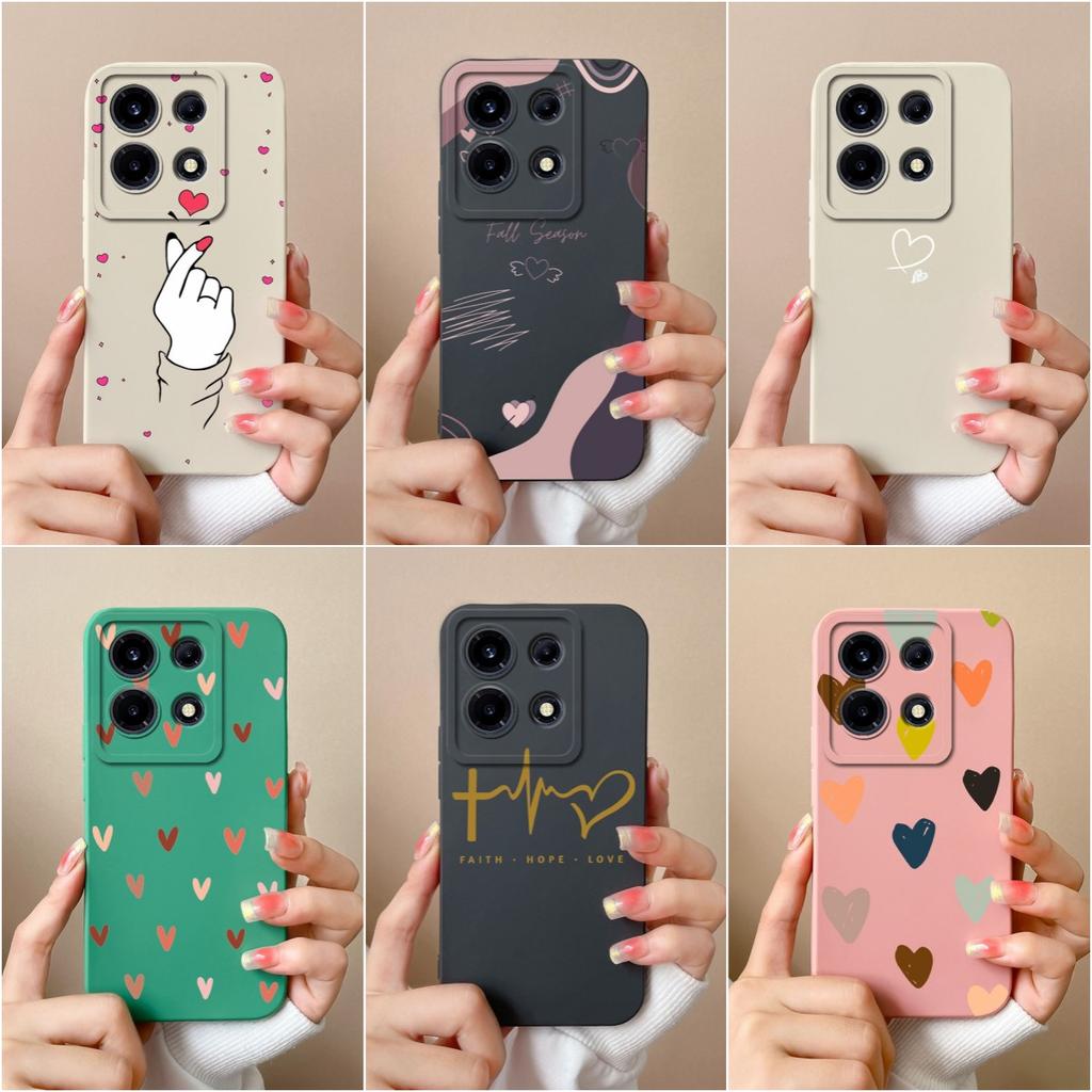 For Infinix Hot 30 Play GT 10 Pro Itel A05s A04 Tecno Camon 20 Premier 5G Phone Case Cover Fashion Love Heart Matte Soft Silicone Shockproof Bumpers