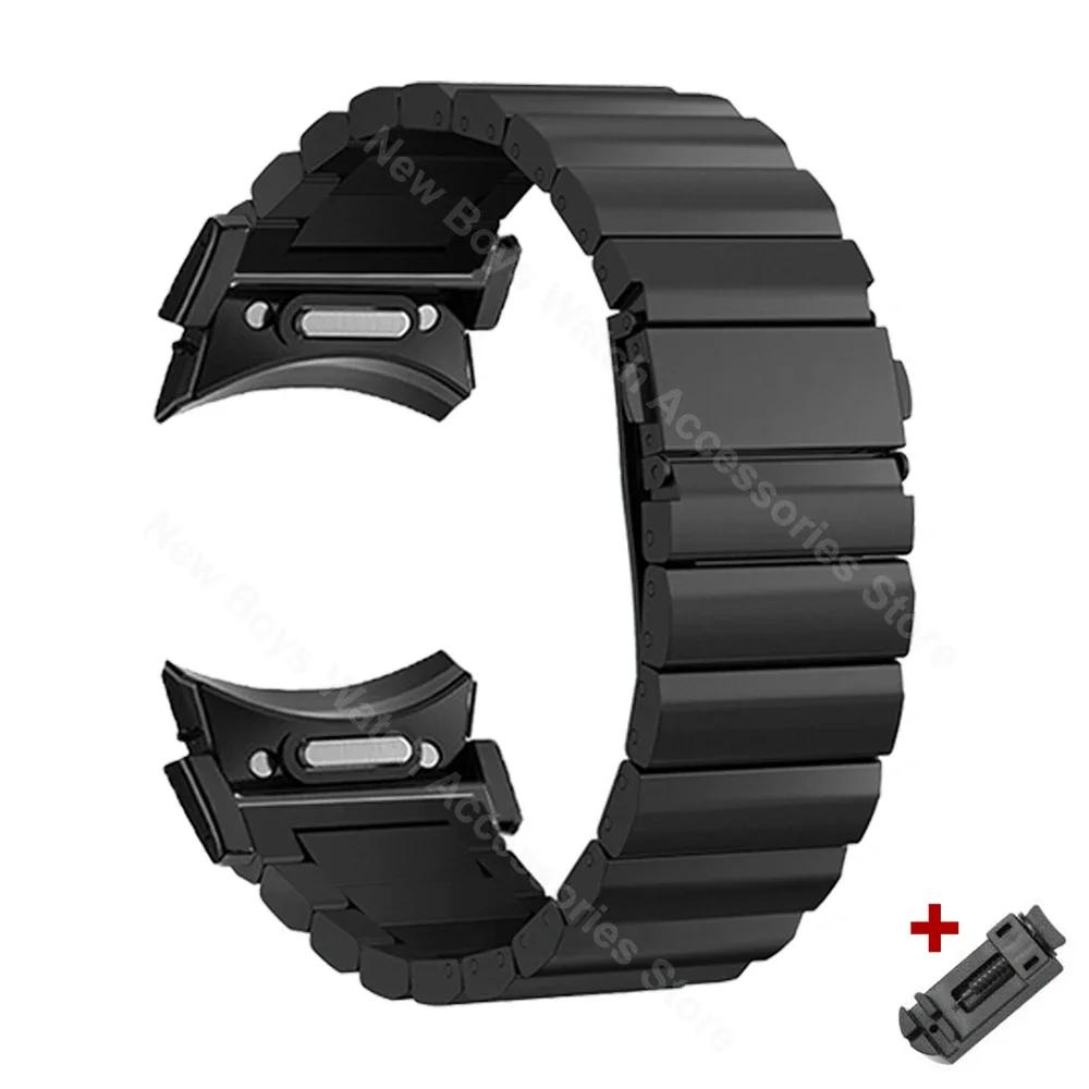 Роскошный титановый ремешок с быстрой установкой для Samsung galaxy watch 7 6 classic 47 43мм 40 44мм 4 42 46мм 5 Pro 45мм деловой браслет