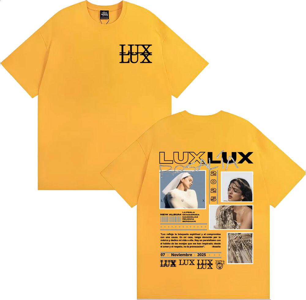 Singer Rosalia 2025 Album LUX Logo Merch T-shirt Men Women Harajuku High Street Retro T-shirts Comfort O-Neck Oversized T Shirt