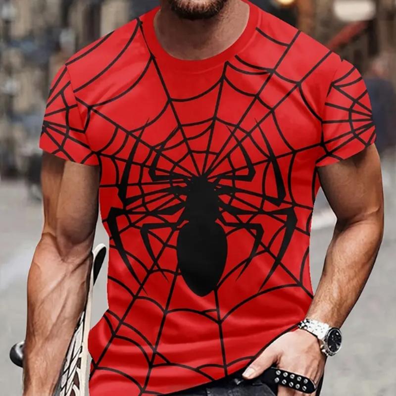 Новая летняя мужская модная футболка с принтом «Пауки плетут паутину», мужская футболка, топ