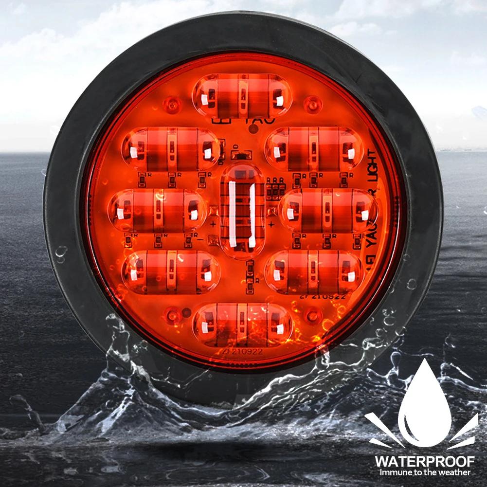 9 светодиодных боковых габаритных фонарей для прицепа 24 В, светодиодные габаритные фонари для грузовиков, боковые габаритные фонари для автофургонов, автомобильных караванов, круглые задние фонари для фургонов