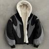 Свободная толстовка с капюшоном на молнии в стиле Y2K Streetwear с карманами Color-Block и пэчворк-дизайном