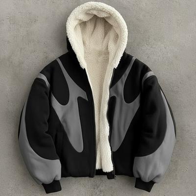 Свободная толстовка с капюшоном на молнии в стиле Y2K Streetwear с карманами Color-Block и пэчворк-дизайном