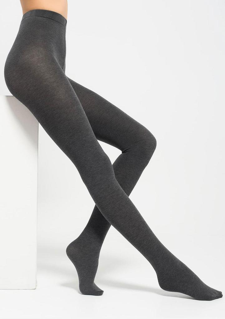Rajstopy damskie bawełniane z dodatkiem wełny szary melanż 602 Cotton Legs