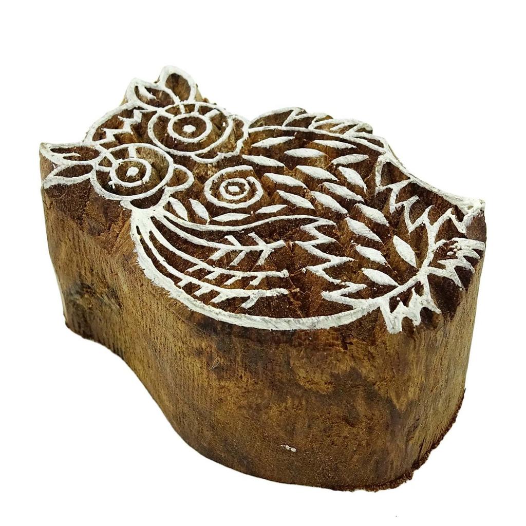 Деревянная ткань штампует сыча Брауна индийских декоративных блоков для глины