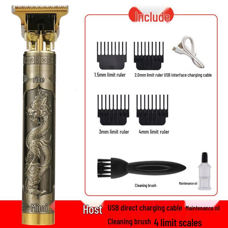 Электрическая машинка для стрижки волос T9 Bald - Профессиональная перезаряжаемая машинка для гравировки и бритья с масляной головкой