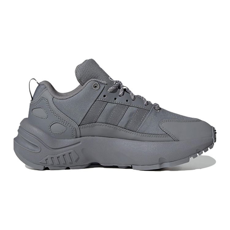 adidas Оригинальные ZX 22 с круглым носком, шнуровкой, амортизацией, прочные низкие кроссовки для бега, детские кроссовки, серые HQ1571