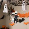 Swing Skeleton Couple Garden Statue Outdoor Halloween Decor, Cute Skull Figurine Resin Sculpture Tree Hanging Ornaments
