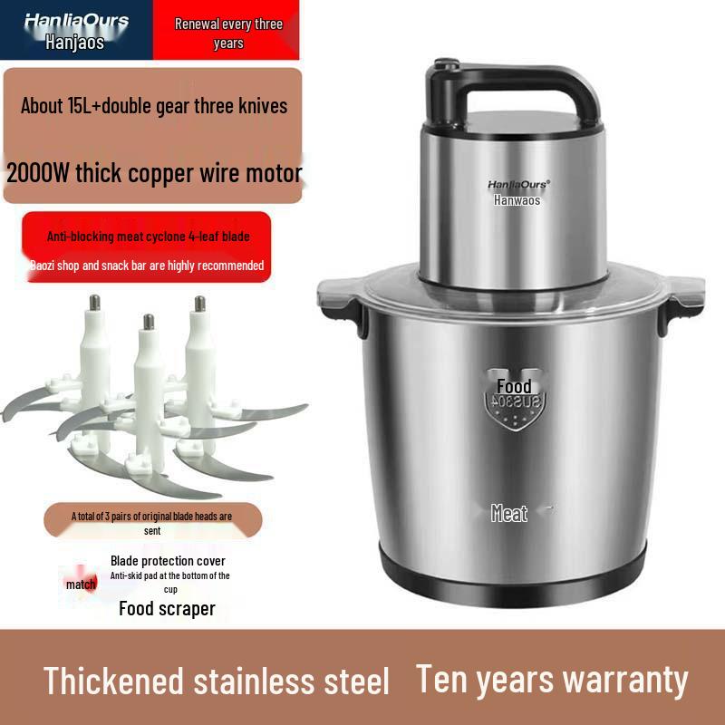 High-Power Multi-Functional Meat Grinder & Food Processor - Dough, Chili, Garlic, Ginger, Meat Paste