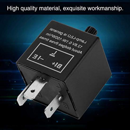 3-Pin CF-13 CF13 EP34 Electronic Flasher Relay Fix w/Turn Speed Adjustable Function Help Fix LED Bulbs Fast-Flash Issue Quick Flash Issue for