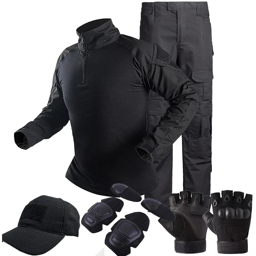 Тактические Униформы Костюмы Milit Outdoor Камуфляжный Костюм Охотничьи Рубашки Брюки Рыбалка Тренировка Airsoft Paintball Одежда Комплекты