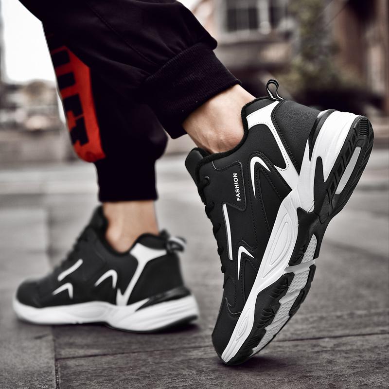 Зимняя мужская повседневная обувь MAITA, кожаная амортизирующая плюшевая прогулочная обувь, уличные зимние ботинки