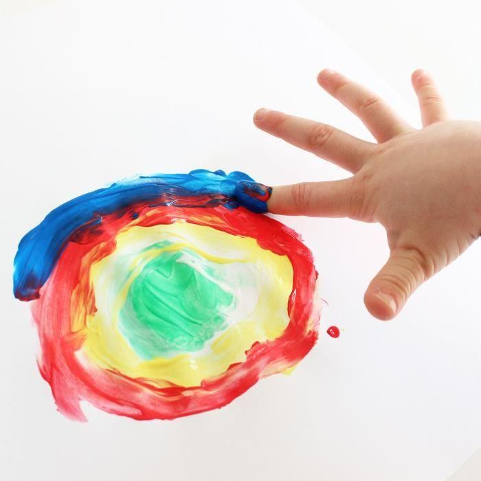 PRIMO 221TD100SP Краска для рисования пальцами в банке 100 гр., многофункциональный футляр, 6 цветов.