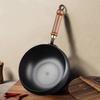 Hand-Forged Authentic Zhangqiu Non-Stick Iron Wok, 24CM - Perfect for Stir-Frying, Stewing, and Soup