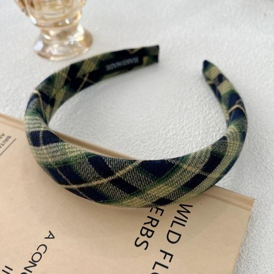 Мягкая клетчатая женская повязка на голову широкая повязка для волос легкая нескользящая петля для волос осень-зима для девочек