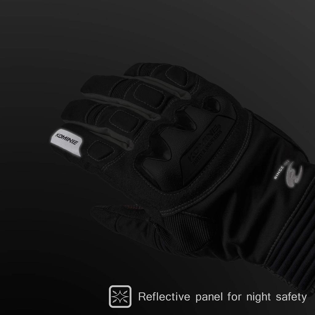 Мотоциклетные защитные зимние перчатки черные L 1279 водонепроницаемый холодозащитный эластичный материал для [Komine] GK-834 осень/зима/весна