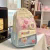 Schoolbag Japanese schoolbag ins wind simple contrast color primary school junior high school students campus backpack sweet cute high value backpack