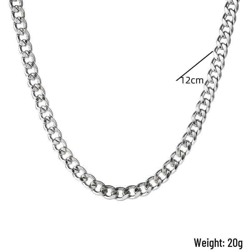 Мужское Модное Универсальное Ожерелье-Цепочка Кубинского Плетения из Титановой Стали – Аксессуар Цепочка на Ключицу в Стиле Хип-Хоп