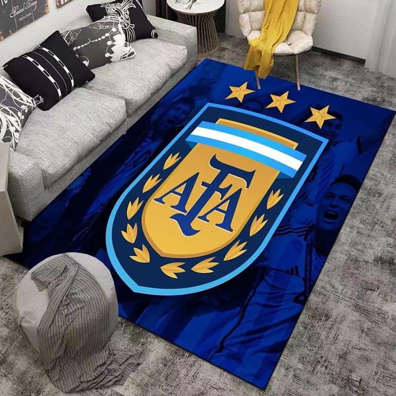 Blue Carpet with AFA Logo Design and Three Stars Pattern Style Suitable for use as an anti-slip for living room bedroom sofas