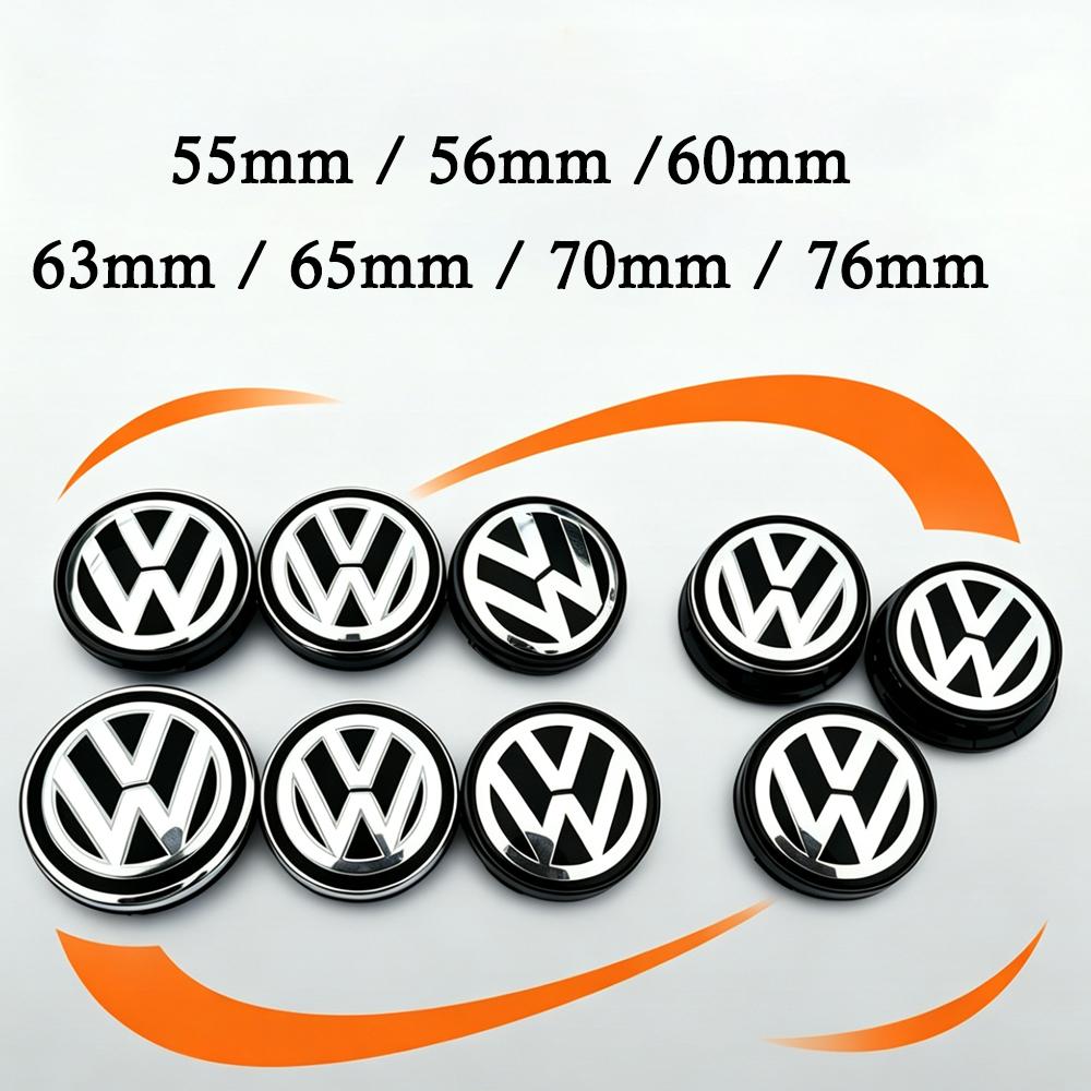 VW Volkswagen Car Wheel Center Hub Caps Cover 3D 4pcs 55mm 56mm 65mm 70mm for 4 5 6 7 Passat B5 B6 B7 Polo Touran CC accessories