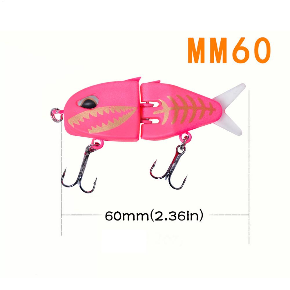 60cm Realistic Fishing Lures 2 Joint Fishing Swimbait Colorful Double Hook Swim Bait For Trout Freshwater Saltwater Fishing Gear