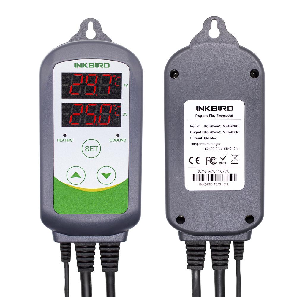 INKBIRD ITC-308 и 308WIFI EU Plug Цифровой контроллер температуры Термостат Регулятор Двойные реле Обогрев и Охлаждение Домашнее пивоварение