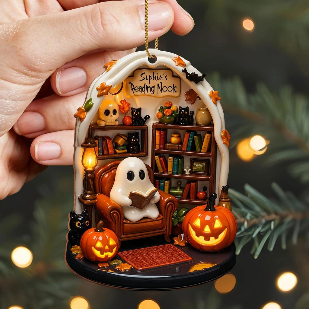 Read Halloween 2D Flat Acrylic Hanging Decoration Halloween Night Decoration Listing