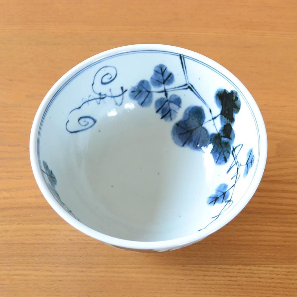 Миска для лапши Light Noodle Bowl Arita Hasami Indigo Dyed Ivy Многоцелевая миска, Легкая, Керамика, Стильная, Миска, Миска, Столовые приборы, Миска, Изделия, Изделия, Живопись,