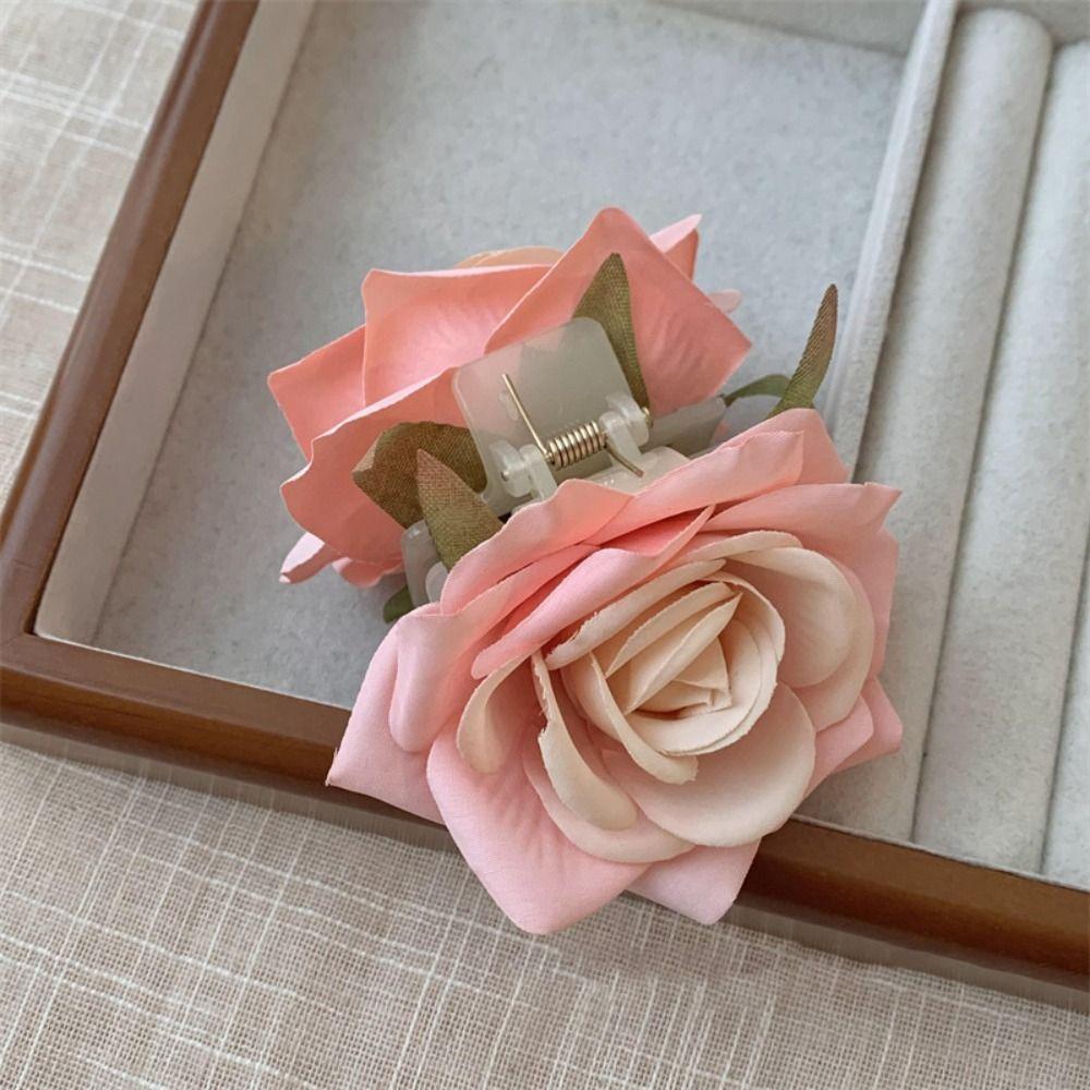 Peony Flower Flower Hair Claw Cloth Large Shark Clip Cute Rose Hair Clip Female
