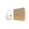 New COACH Town Polished Pebble Leather With Smooth Leather Shoulder Bag, Crossbody Bag Medium Size Women's Chalk White C4109-IMSUT