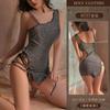 Original Erotic Underwear, Sexy Cut-out Slimming, slit Tie Dress, Women's Hot Nightclub Uniform pajamas 8757