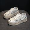 Кожаные туфли на толстой подошве белого цвета для женщин, летние новые повседневные спортивные туфли для сноуборда, универсальные женские туфли для двоих