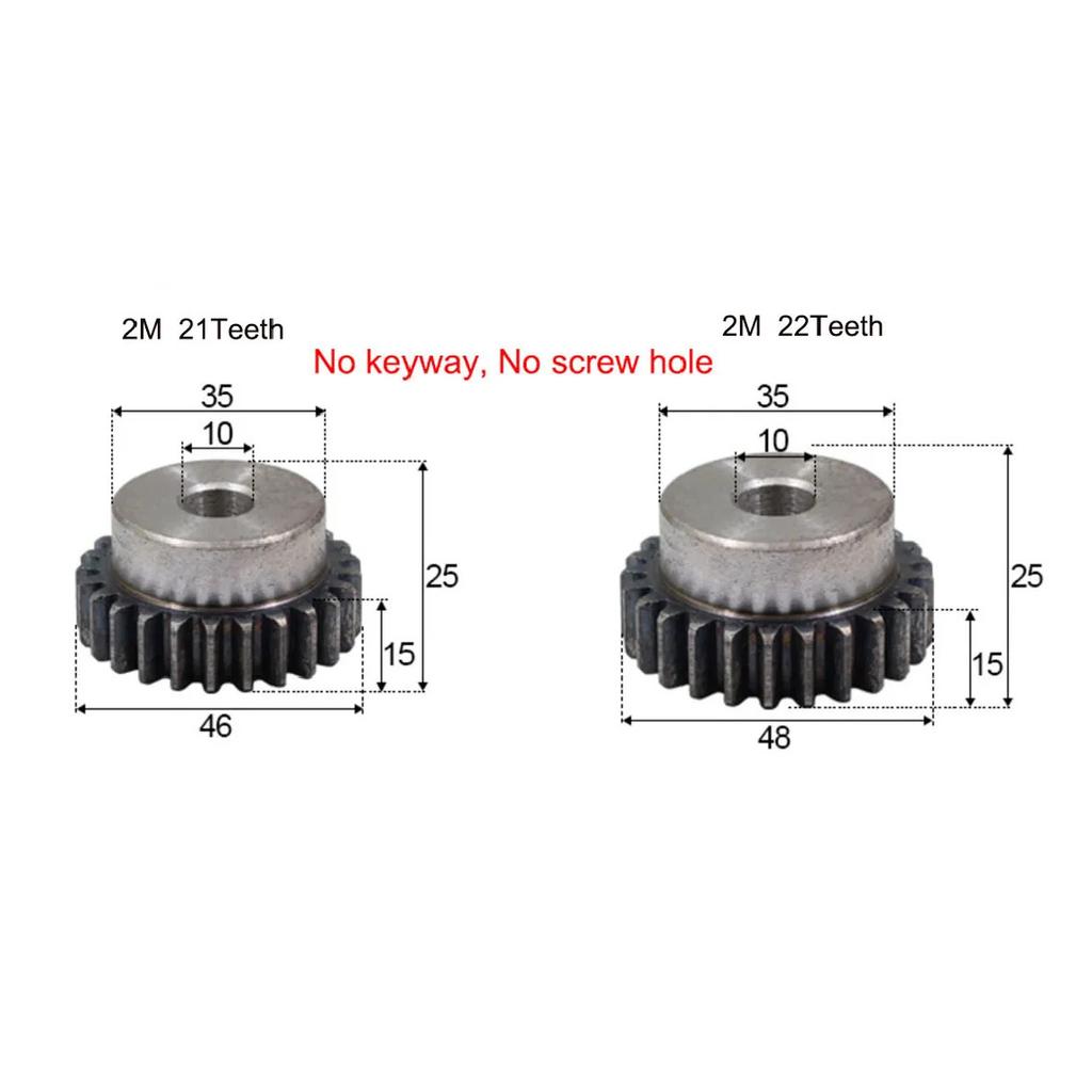 1 шт. Прямозубое колесо 2 модуля 21T/22T/23T-60T Сталь 45# Ведущая шестерня двигателя 2M Механическая трансмиссия Шестерня Технологическое отверстие 10/12 мм