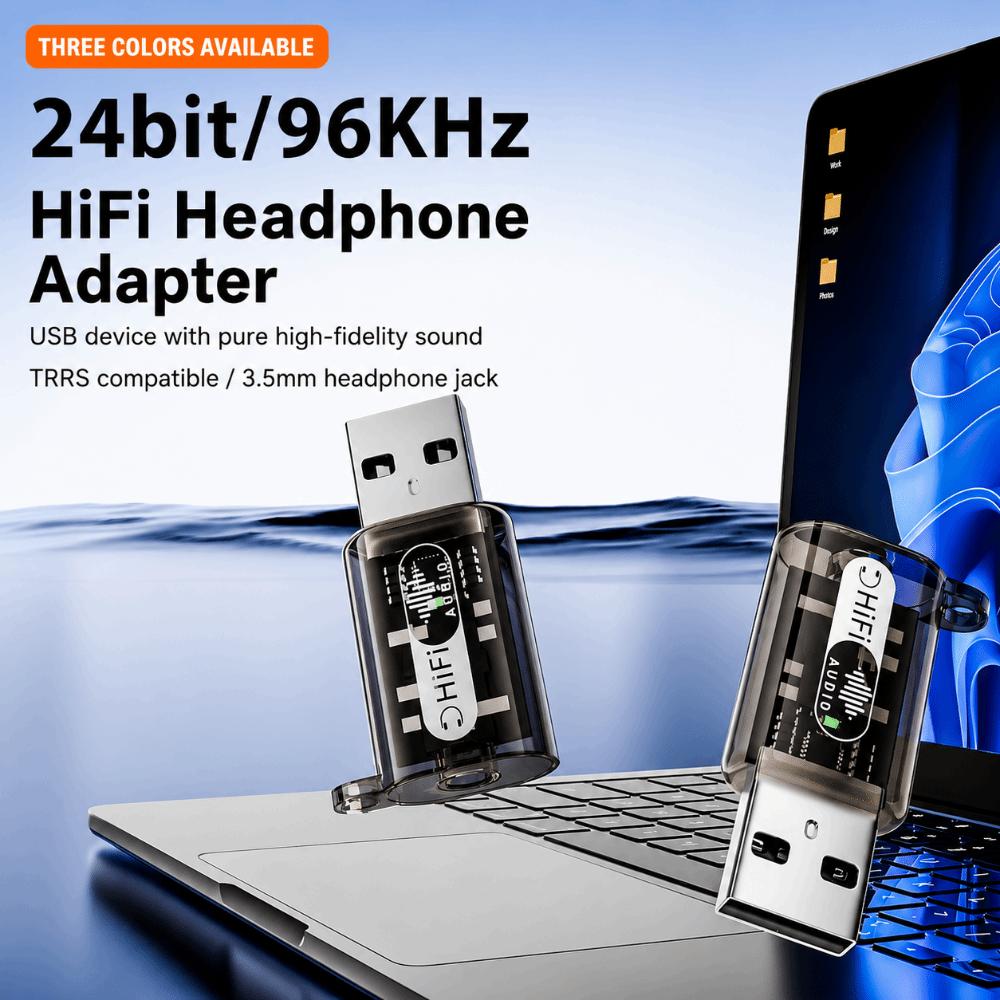 Driver Free USB to 3.5mm Headphone Converter HiFi USB Headphone Connector Online Classes