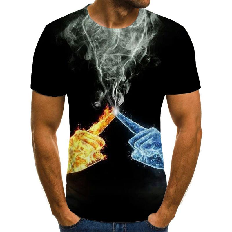 Summer Men's Vest Funny 3D Tops Breathable Fashion Short-Sleeved New O-Neck Shirts Top