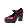 Mary Jane Shoes   2024 New Chunky Platform  Women High Heels Pumps Woman Round Toe Thick Heel Party Work Shoes
