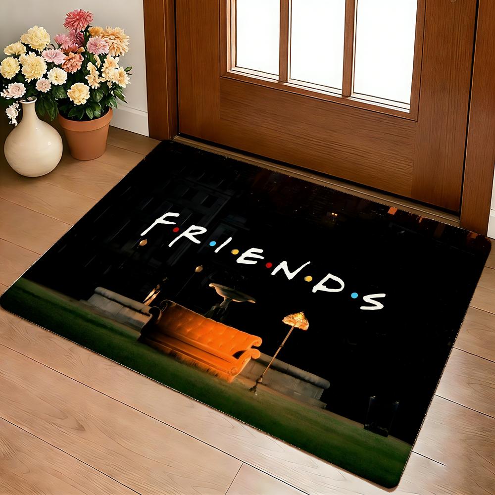 Friends Welcome Floor Mat Cozy Flannel Soft Thick Non-Slip Mat For Living Room Bedroom Kitchen Decor Rugs