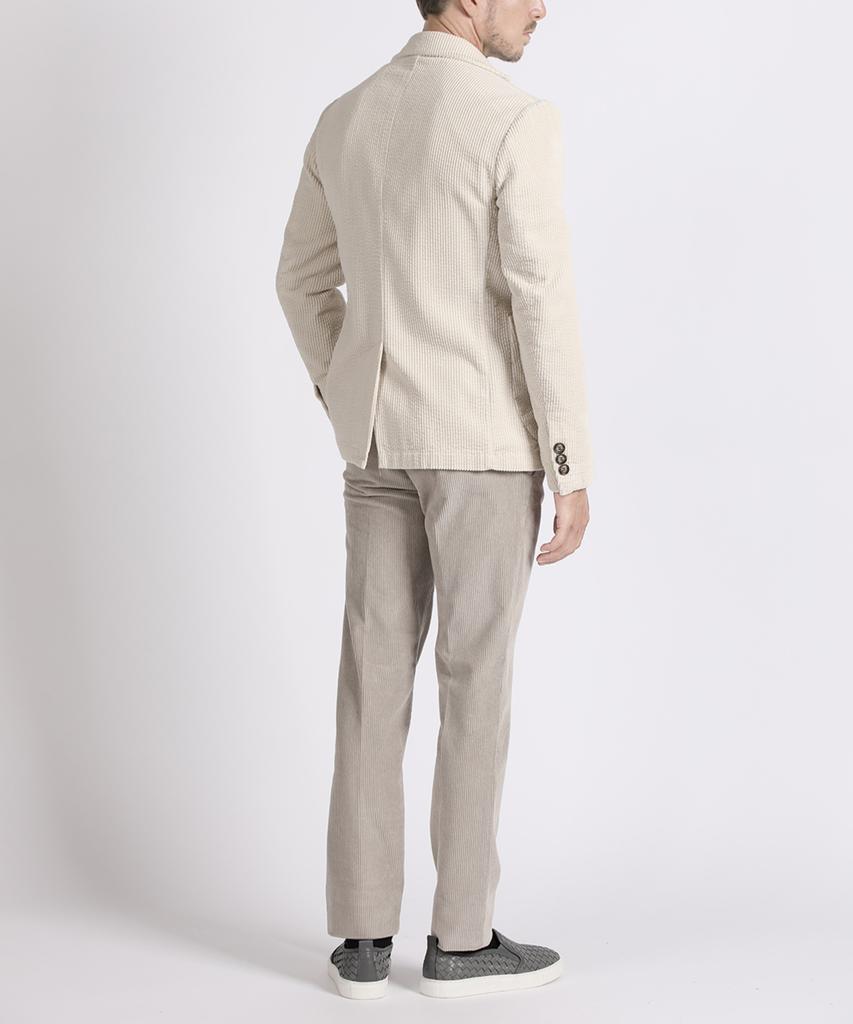 Panicale Ivory Cotton Corduroy Slim Fit Jacket