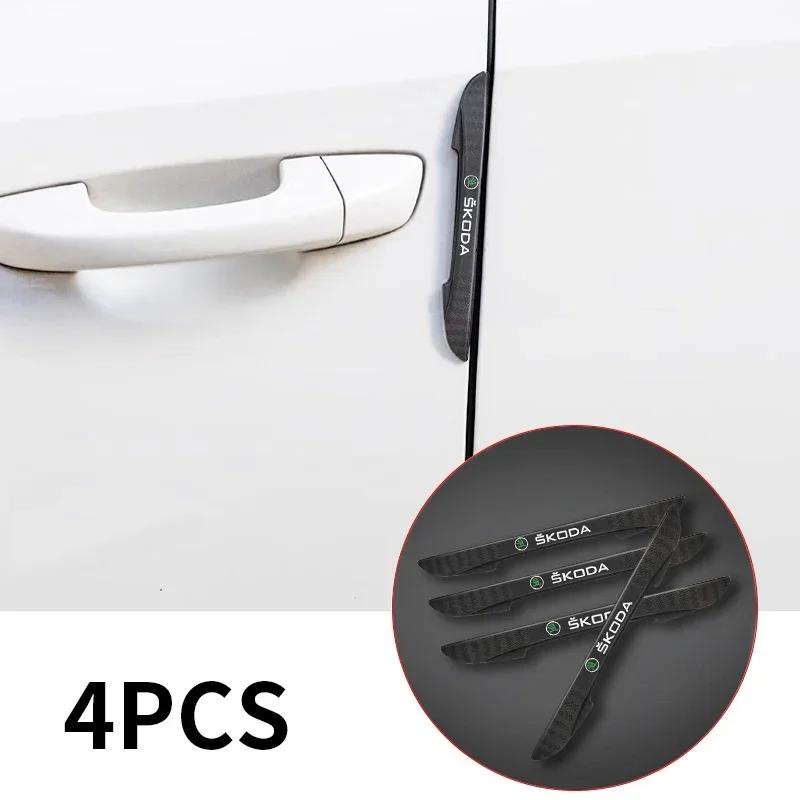 YZ 4PCS Car Anti-Collision Door Protector Side Edge Protection Stickers For skoda octavia a5 a4 mk1 fabia superb rapid mk3 Accessor